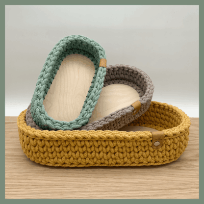 Dekokorb oval mit Holzboden